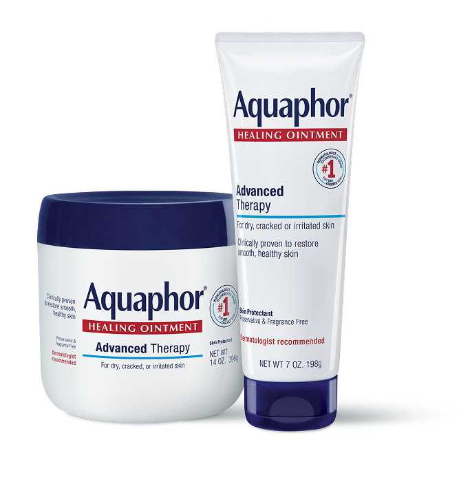 An Aquaphor Healing Ointment Tub and Tube