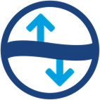Blue circle with arrows