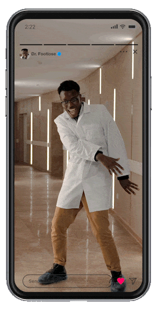 Doctor dancing on social platform in iPhone with an Aquaphor